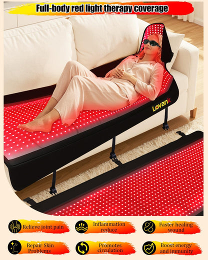 Red Light Therapy Mat for Full Body — 81"X33" Infrared Red Light Mat with 2,710 (660Nm & 850Nm) Leds for Home Use