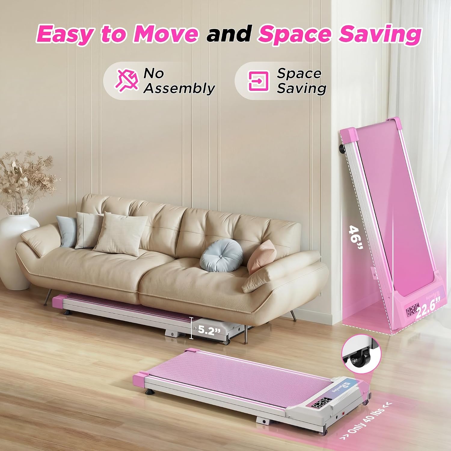 Walking Pad with Incline for Home & Office - under Desk Walking Pad Treadmill, Portable Walking Machine with Remote Control, LED Display, 300LBS Capacity, 2.5HP Quiet Motor
