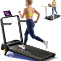 Foldable Treadmill with Incline, Walking Pad with Handle Bar 3 Level Incline