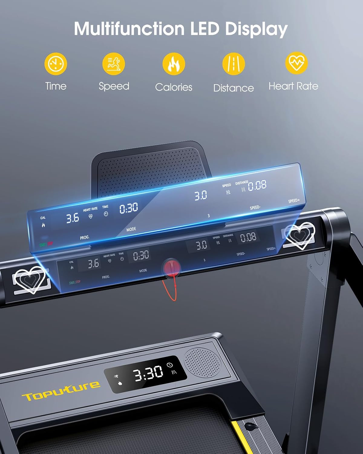 Walking Pad Treadmill with 12% Incline, 4 in 1 Foldable Treadmill with Handle Bar for Home/Office, under Desk Treadmills Portable Folding Walking Pad with App & Bluetooth Speaker, 0.6-10MPH