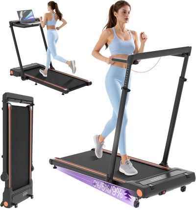 Foldable Walking Pad Treadmill for Home with Handle Bar