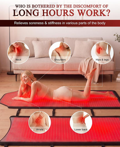 Red Light Therapy Mat Full Body for Pain Relief, Medical-Grade TPU,FSA&HSA Eligible,72"X33" Red Light Therapy Blanket with 2625 Leds Dual-Wave(660& 850Nm) for Muscle Relaxation,Better Sleep&Home Use | Red Light Therapy Mat Full Body