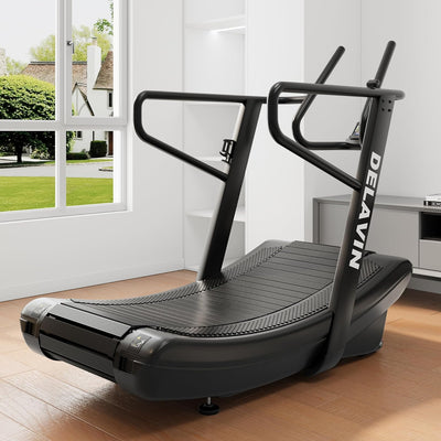 Curved Manual Treadmill, Non Electric Treadmill with 4 Resistance Levels