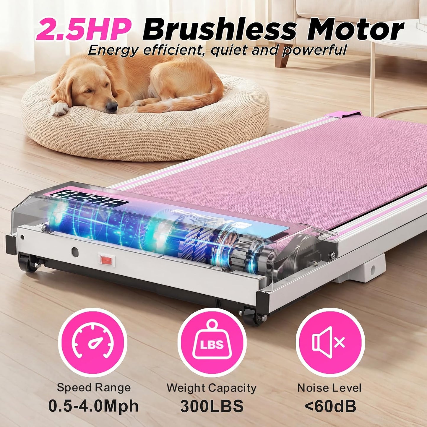 Walking Pad with Incline for Home & Office - under Desk Walking Pad Treadmill, Portable Walking Machine with Remote Control, LED Display, 300LBS Capacity, 2.5HP Quiet Motor