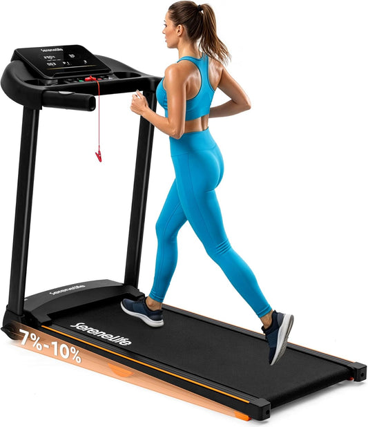 Treadmill with Incline & Handle Bars | Compact Portable Walking Pad & Treadmill for Home/Apartment | Wide Running Belt 40" X 16" | Includes Workout Trainer Program with Bluetooth App