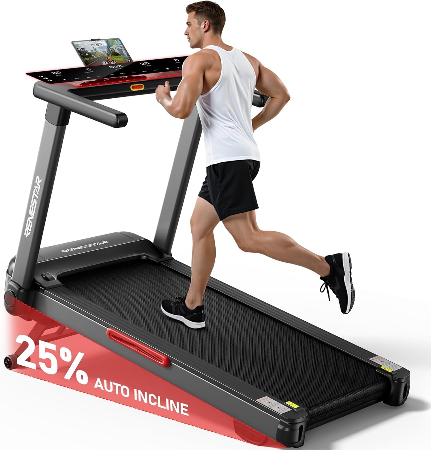 Treadmill for Home with 25% Auto Incline - 8.5MPH Max Speed, Extra Large LED Touchscreen, 300LBS Capacity, 3.5HP Home Office Treadmills for Running Jogging Walking
