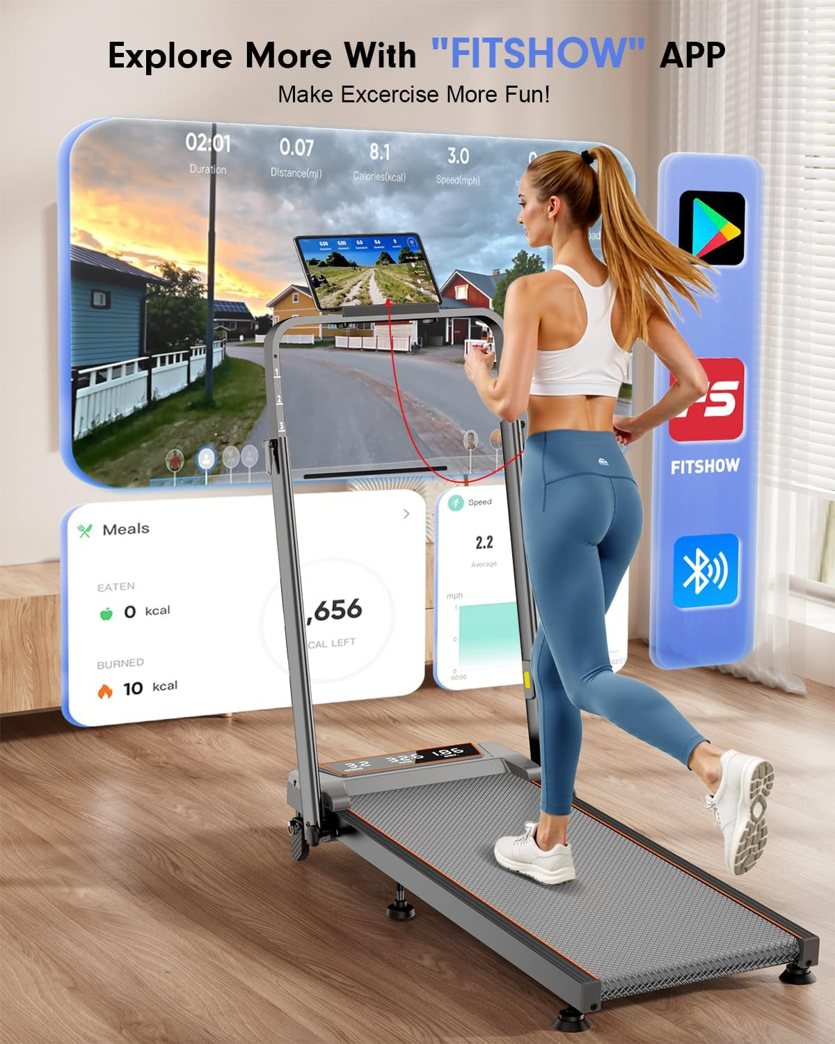 Treadmill Walking Pad with 12% Incline & Height Adjustable Handle Bar,  4 in 1 Walking Pad with Handle Bar, 350LBS Foldable Walking Pad Treadmill with Incline for Home, 3.5HP Small Treadmills