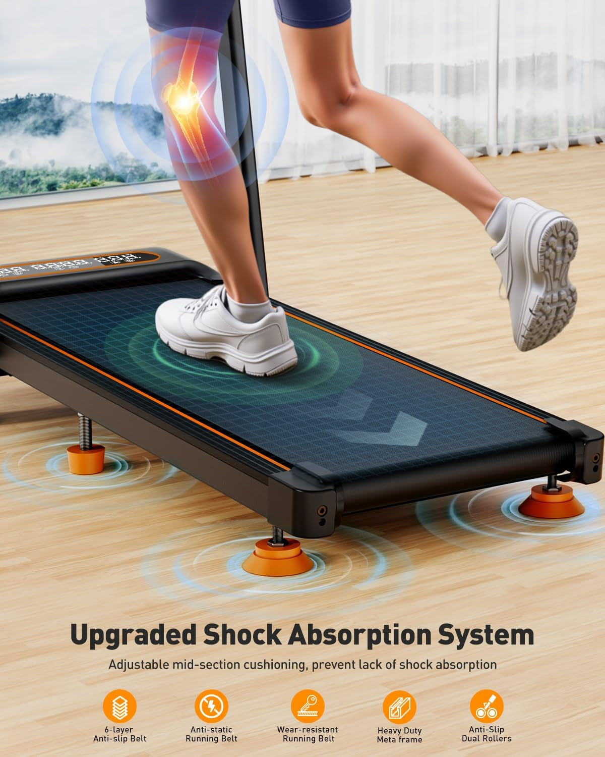 Walking Pad with 10% Incline & Handle Bar, Low Noise Walking Pad Treadmill for Home Small,  3.5HP Treadmill with Incline, 4 in 1 Portable Compact Walking Pad with Incline/App 350Lbs