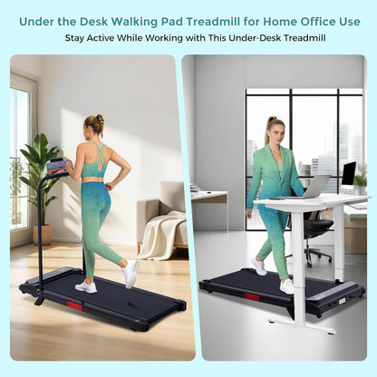 Portable Walking Pad Treadmill with Incline, 0.6-7.6MPH Mini Walking Treadmills for Home Small,3.0Hp Electric Treadmill for Exercising, Small Treadmills with Handle Bar, 350 LB Capacity