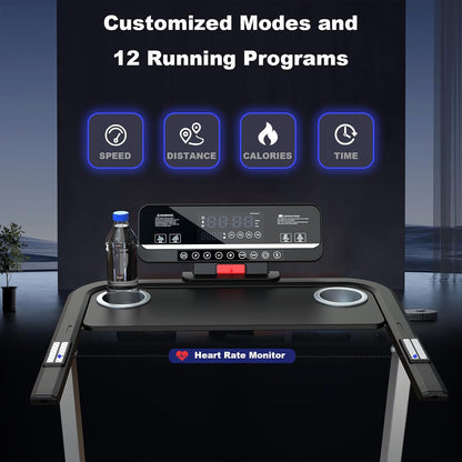 Premium Home Treadmill with Incline – Supports up to 265 Lbs, Adjustable Incline for Maximum Calorie Burn, High-Performance Treadmill for Fitness Enthusiasts – Elevate Your Workout