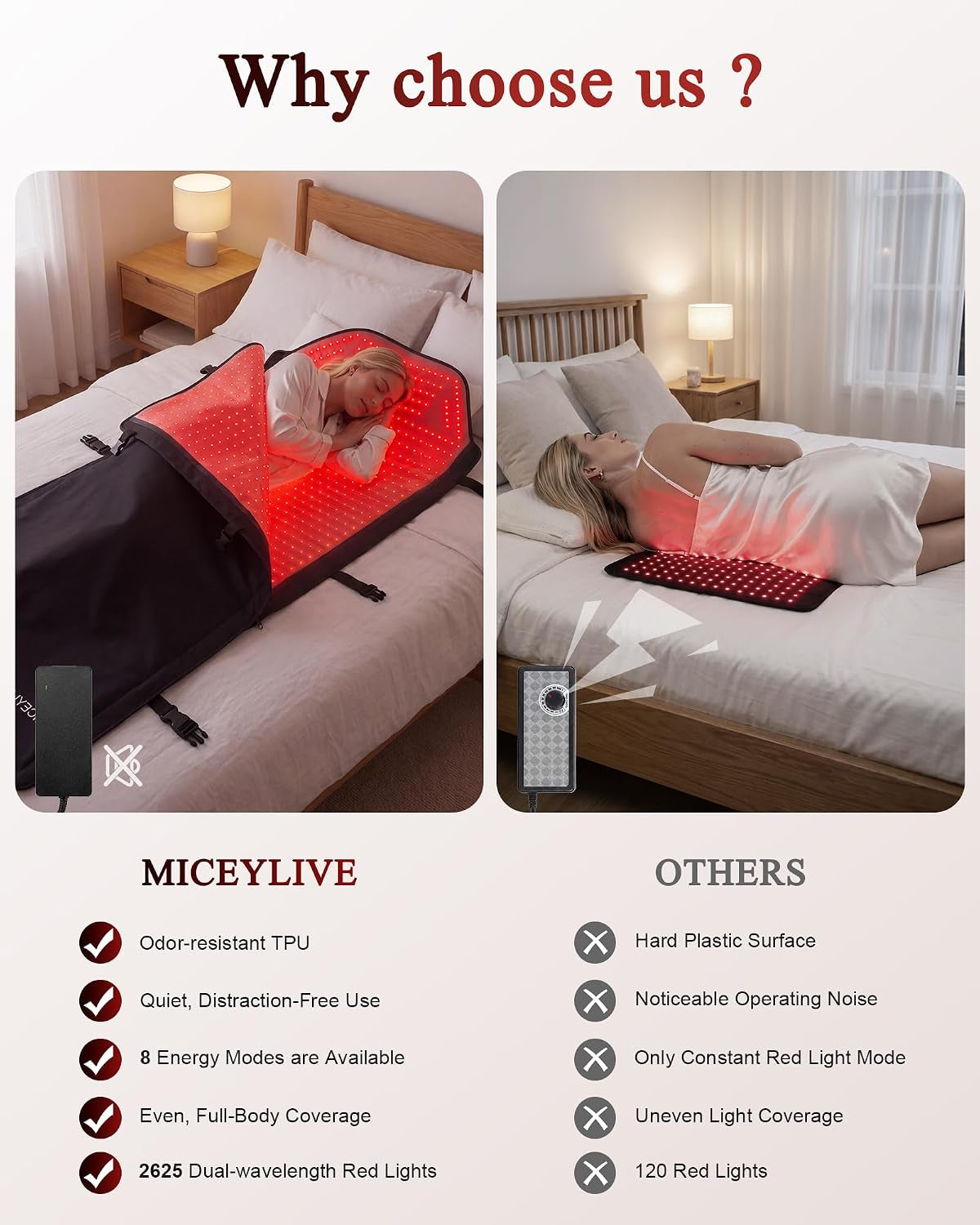 Red Light Therapy Mat Full Body for Pain Relief, Medical-Grade TPU,FSA&HSA Eligible,72"X33" Red Light Therapy Blanket with 2625 Leds Dual-Wave(660& 850Nm) for Muscle Relaxation,Better Sleep&Home Use | Red Light Therapy Mat Full Body