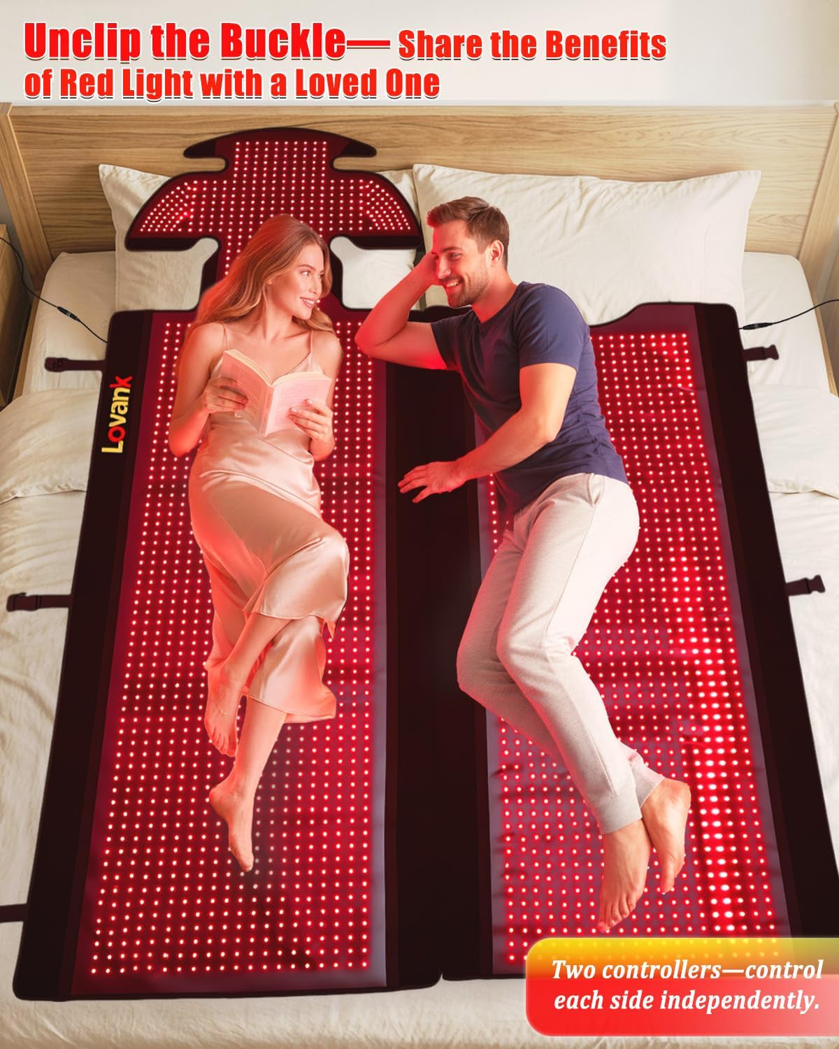 Red Light Therapy Mat for Full Body — 87.4"X33" Infrared Red Light Blanket with 2874 (660Nm & 850Nm) Leds for Home Use