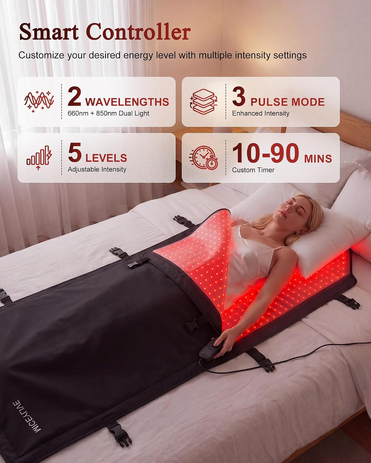 Red Light Therapy Mat Full Body for Pain Relief, Medical-Grade TPU,FSA&HSA Eligible,72"X33" Red Light Therapy Blanket with 2625 Leds Dual-Wave(660& 850Nm) for Muscle Relaxation,Better Sleep&Home Use | Red Light Therapy Mat Full Body