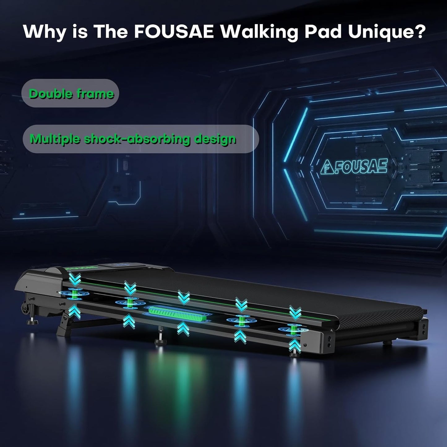 Walking Pad Treadmill, 6.2MPH under Desk Walking Pad with 10% Incline, Treadmills for Home with Double Frame, 2.75HP Brushless Drive, 12 HIIT Programs, Remote Control, 350LBS Capacity