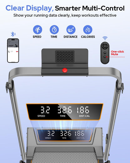 Treadmill Walking Pad with 12% Incline & Height Adjustable Handle Bar,  4 in 1 Walking Pad with Handle Bar, 350LBS Foldable Walking Pad Treadmill with Incline for Home, 3.5HP Small Treadmills
