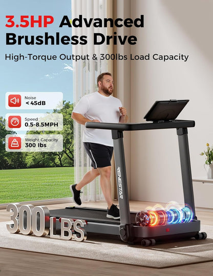 Treadmill for Home with 25% Auto Incline - 8.5MPH Max Speed, Extra Large LED Touchscreen, 300LBS Capacity, 3.5HP Home Office Treadmills for Running Jogging Walking
