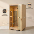 Far Infrared Wooden Sauna Room Home Sauna Spa for 1 Person1140W