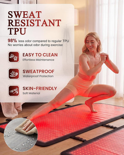 Red Light Therapy Mat Full Body for Pain Relief, Medical-Grade TPU,FSA&HSA Eligible,72"X33" Red Light Therapy Blanket with 2625 Leds Dual-Wave(660& 850Nm) for Muscle Relaxation,Better Sleep&Home Use | Red Light Therapy Mat Full Body