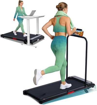 Portable Walking Pad Treadmill with Incline, 0.6-7.6MPH Mini Walking