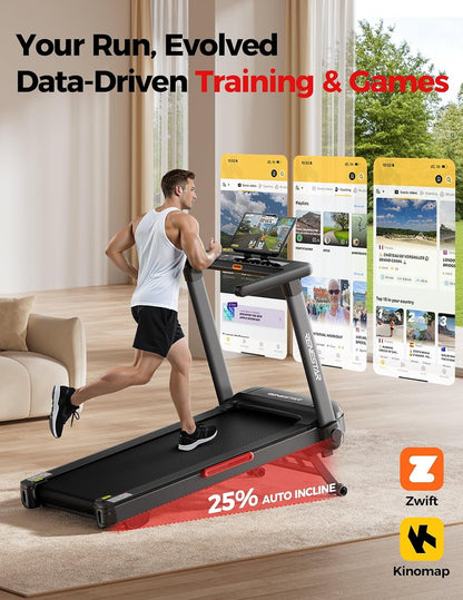 Treadmill for Home with 25% Auto Incline - 8.5MPH Max Speed, Extra Large LED Touchscreen, 300LBS Capacity, 3.5HP Home Office Treadmills for Running Jogging Walking