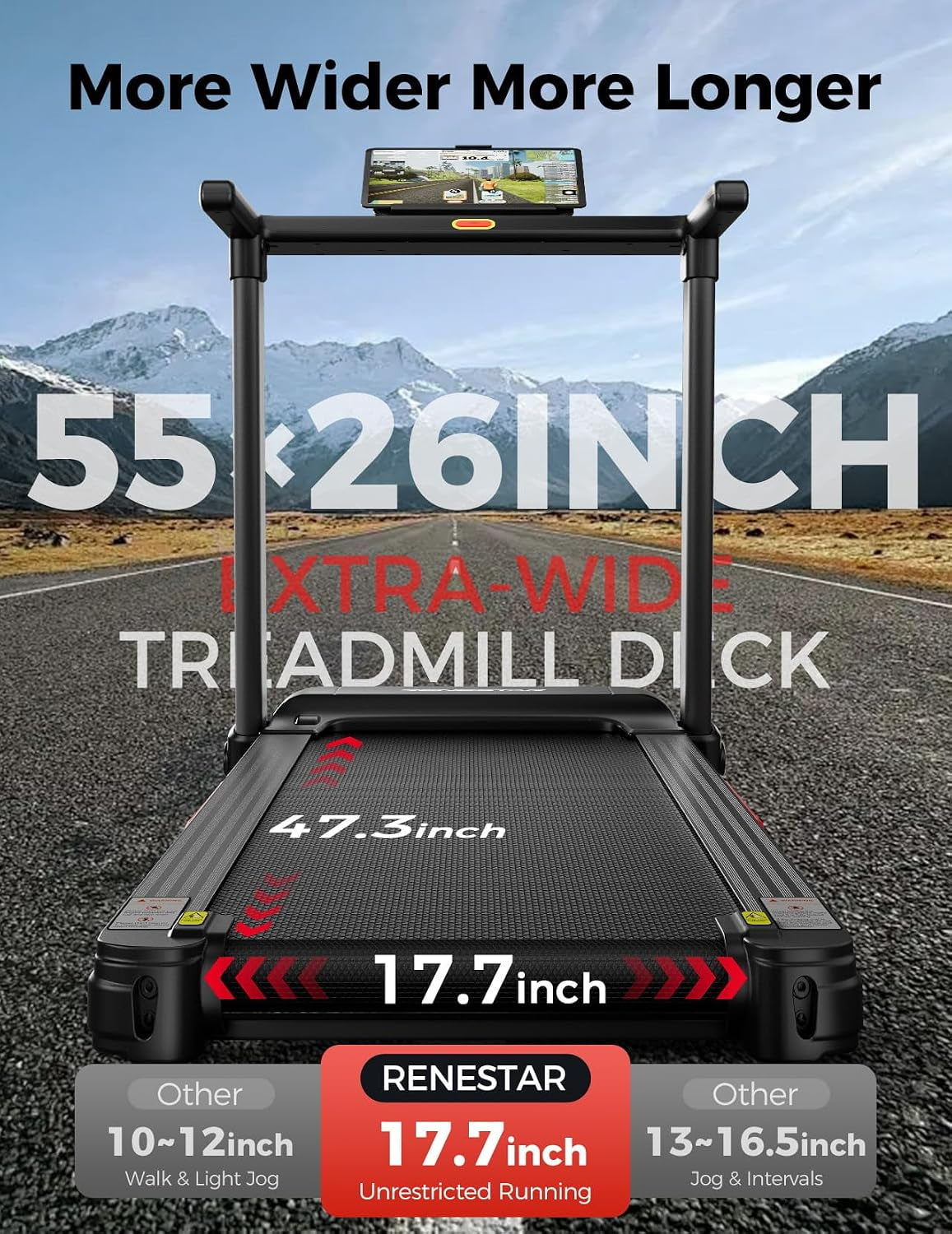 Treadmill for Home with 25% Auto Incline - 8.5MPH Max Speed, Extra Large LED Touchscreen, 300LBS Capacity, 3.5HP Home Office Treadmills for Running Jogging Walking