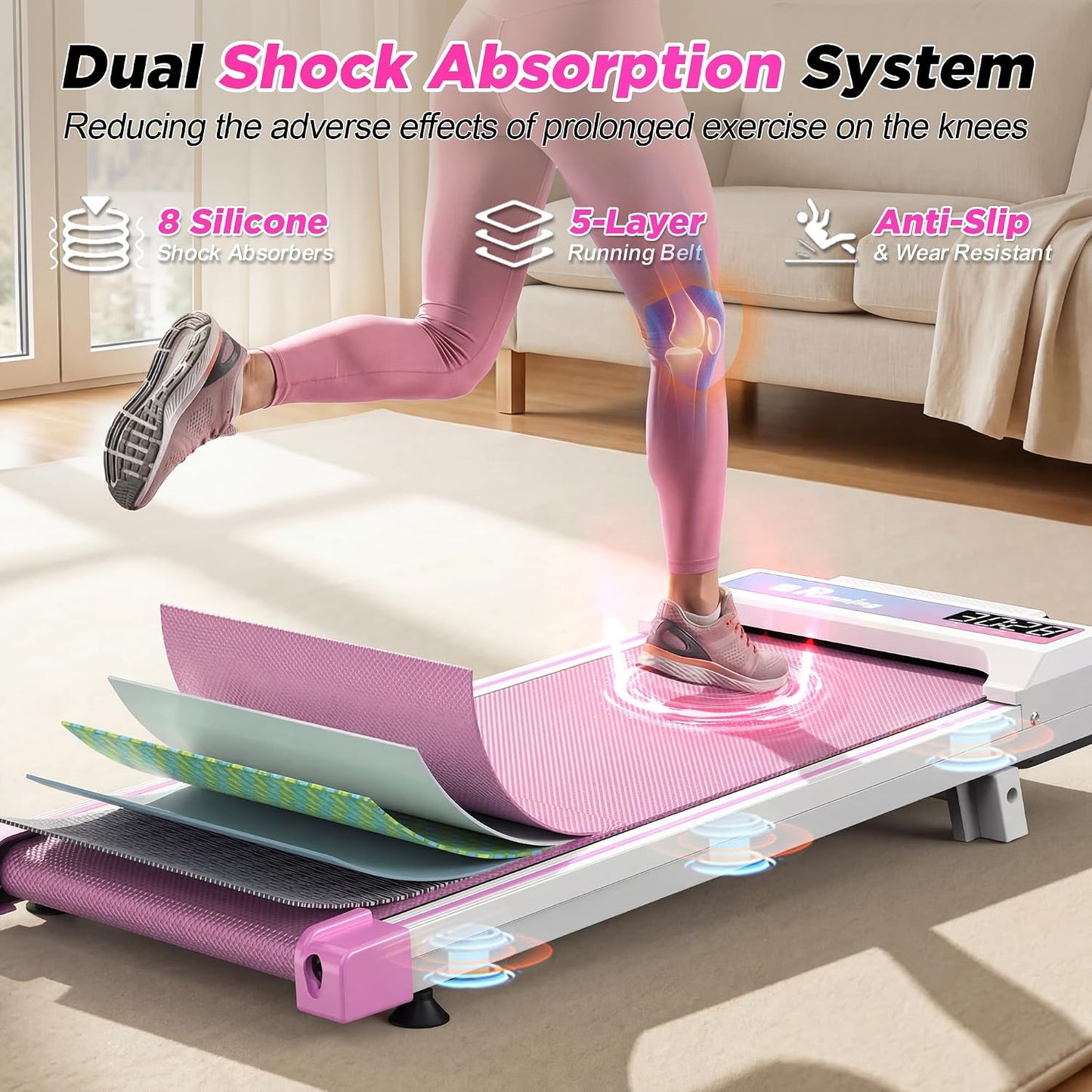Walking Pad with Incline for Home & Office - under Desk Walking Pad Treadmill, Portable Walking Machine with Remote Control, LED Display, 300LBS Capacity, 2.5HP Quiet Motor
