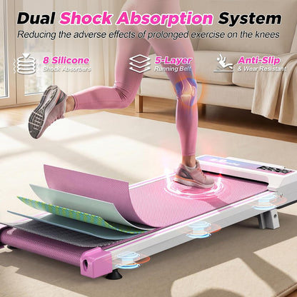 Walking Pad with Incline for Home & Office - under Desk Walking Pad Treadmill, Portable Walking Machine with Remote Control, LED Display, 300LBS Capacity, 2.5HP Quiet Motor