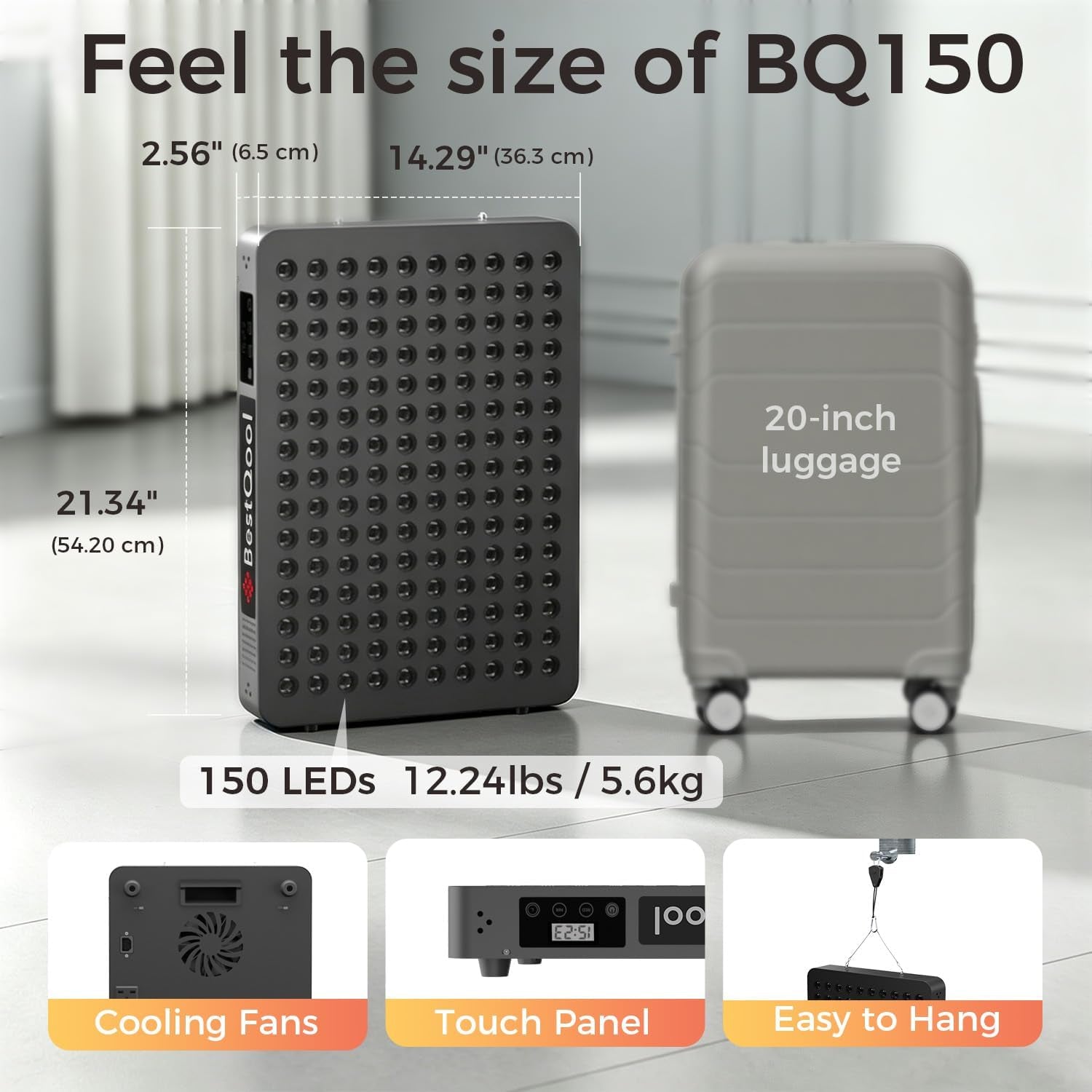 Red Light Therapy Device, 4 Wavelengths Full Body near Infrared Red Light Therapy for Face, Elite Grade Dual Chip 150 Leds, High Power Output Red Light Panel and Infrared Light Lamp. 250W.