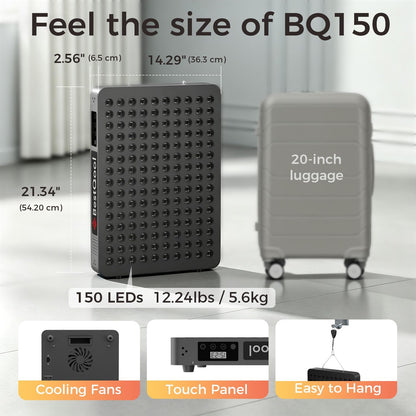 Red Light Therapy Device, 4 Wavelengths Full Body near Infrared Red Light Therapy for Face, Elite Grade Dual Chip 150 Leds, High Power Output Red Light Panel and Infrared Light Lamp. 250W.