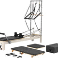 foldable Pilates Reformer, Pilates Workout Machine for Home Gym Studio Use, Pilates Bed with Dual Resistance- Spring & Cord, Reformer Set for Advanced Users and Beginners, up to 400 LBS