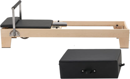 foldable Pilates Reformer, Pilates Workout Machine for Home Gym Studio Use, Pilates Bed with Dual Resistance- Spring & Cord, Reformer Set for Advanced Users and Beginners, up to 400 LBS