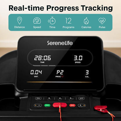 Treadmill with Incline & Handle Bars | Compact Portable Walking Pad & Treadmill for Home/Apartment | Wide Running Belt 40" X 16" | Includes Workout Trainer Program with Bluetooth App