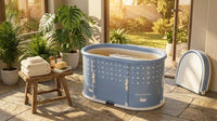 Portable Foldable Bath Tub for Adults No Installation Needed Large Separate Hot SPA Soaking Ice Bathtub Gray — Lifestyle